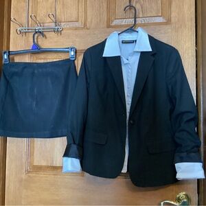Express Black Blazer Suit Jacket with Tailored Fit and Notched Lapels